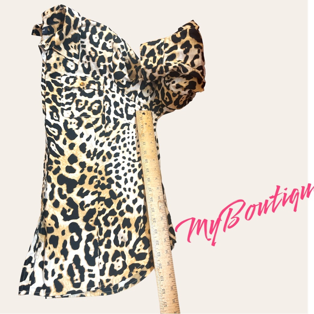 Jones New York Signature Woman Leopard Print Button Shirt Blouse 2X - Picture 8 of 8